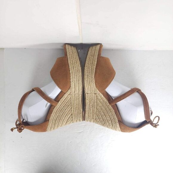 UGG WOMEN'S REAGAN US 11 CHESTNUT SUEDE STRAPPY PLATFORM WEDGE SANDALS - Picture 10 of 11